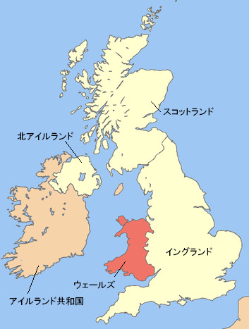 ウェールズ地図